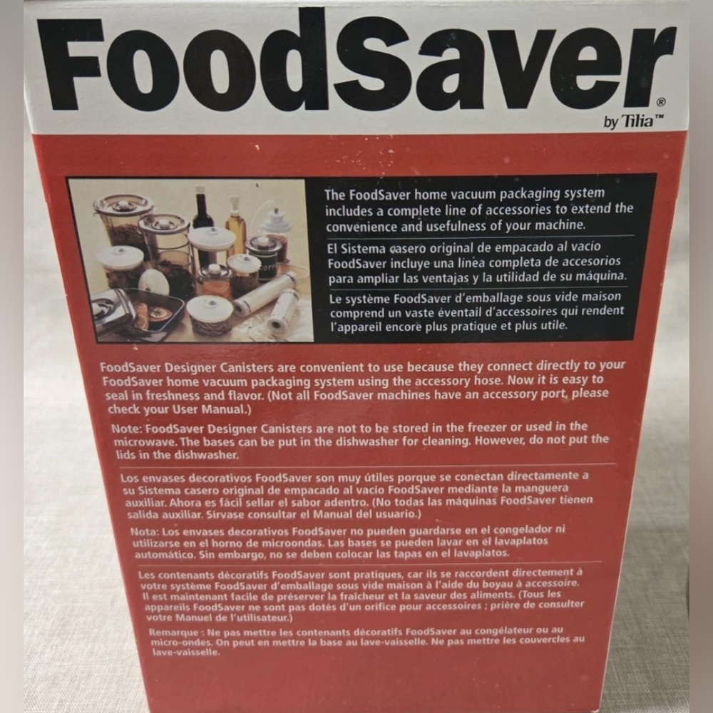 NIP Foodsaver 3pc Vacuum Seal Designer Canister Set (1-3/4qt, 1-1.5qt, 1-2.5qt) - Picture 7 of 10